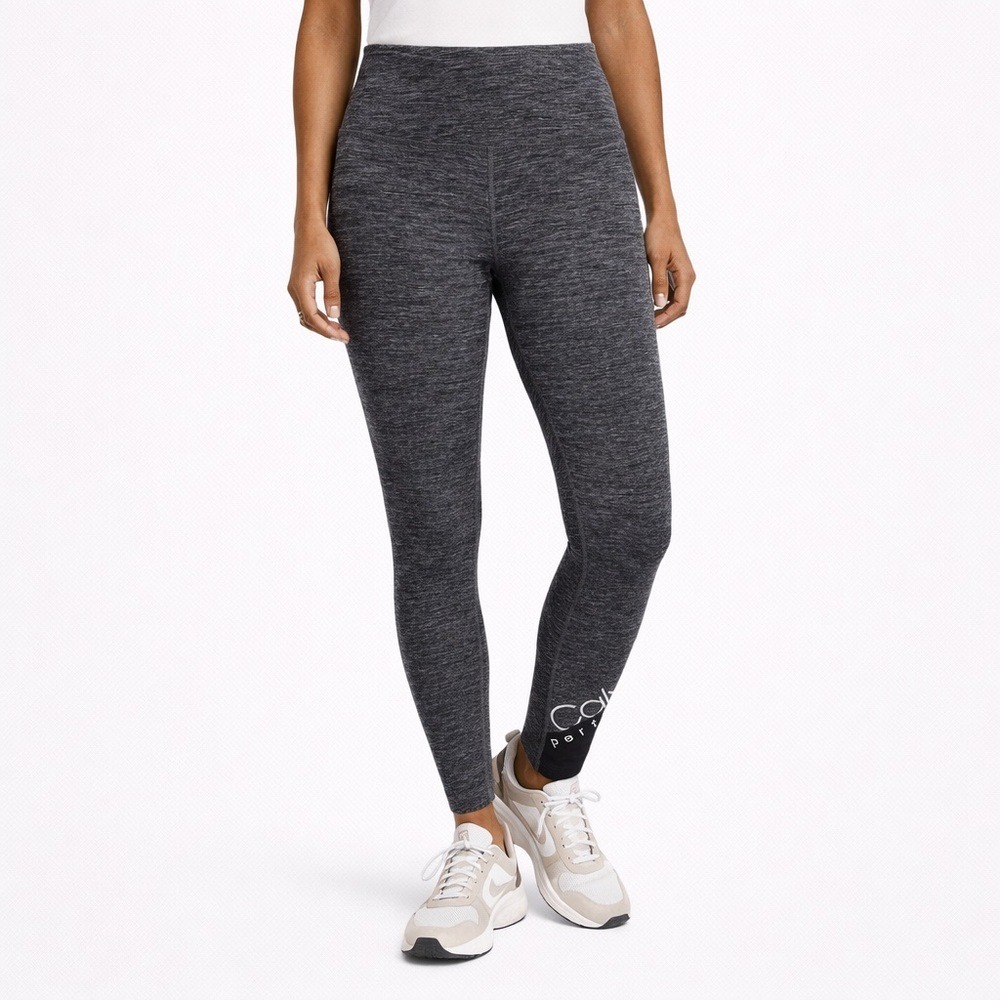 Calvin Klein Performance Woman's NWT Heather Grey High‎ Waist Logo Leggings XS